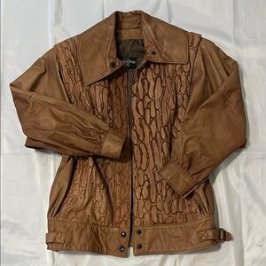 Vintage 70s/80s BROWN LEATHER BOMBER JACKET